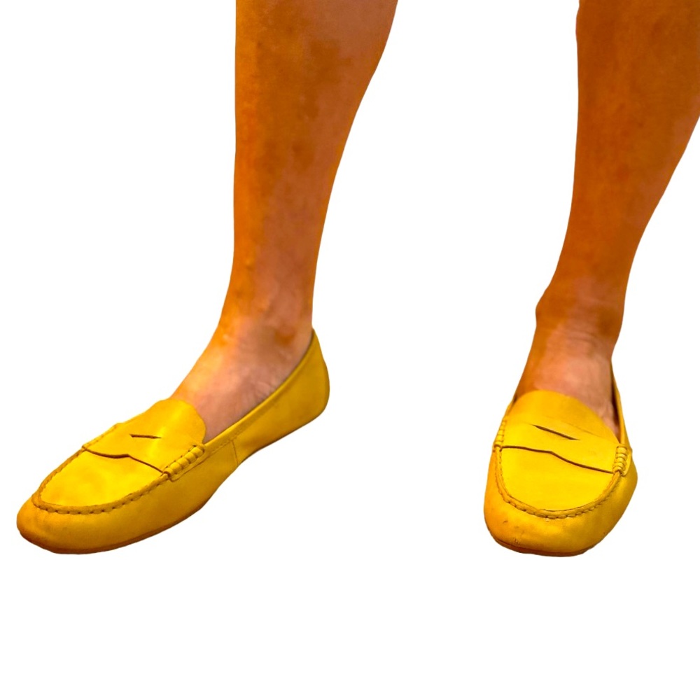 🥿Born Leather Yellow Driving Loafer: Size 9M